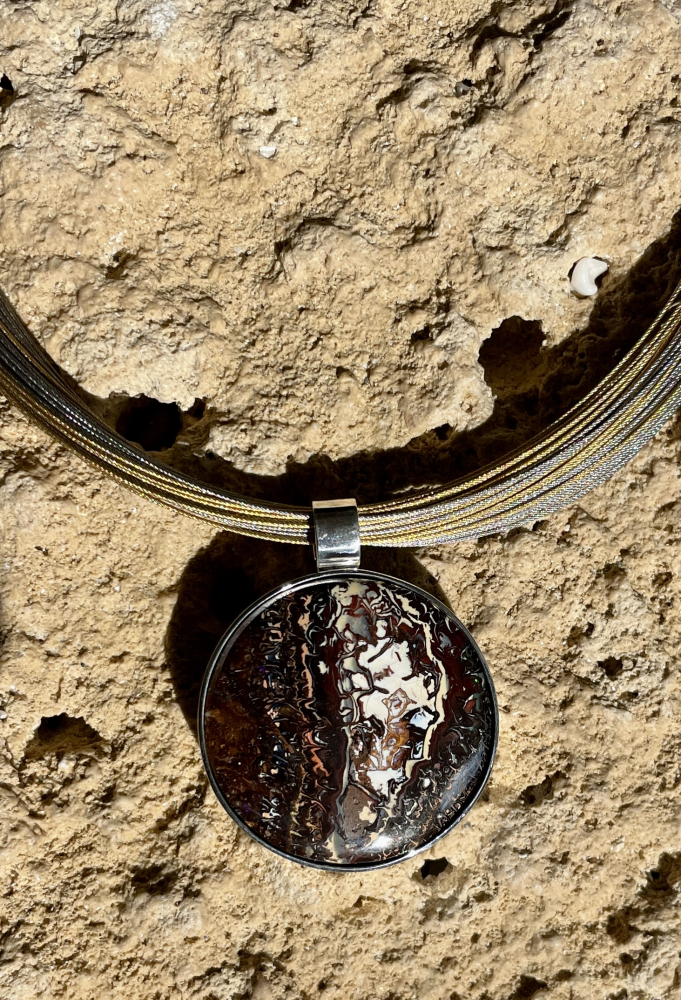 Koroit-Opal Anhänger ca.38 mm in 925 Silber